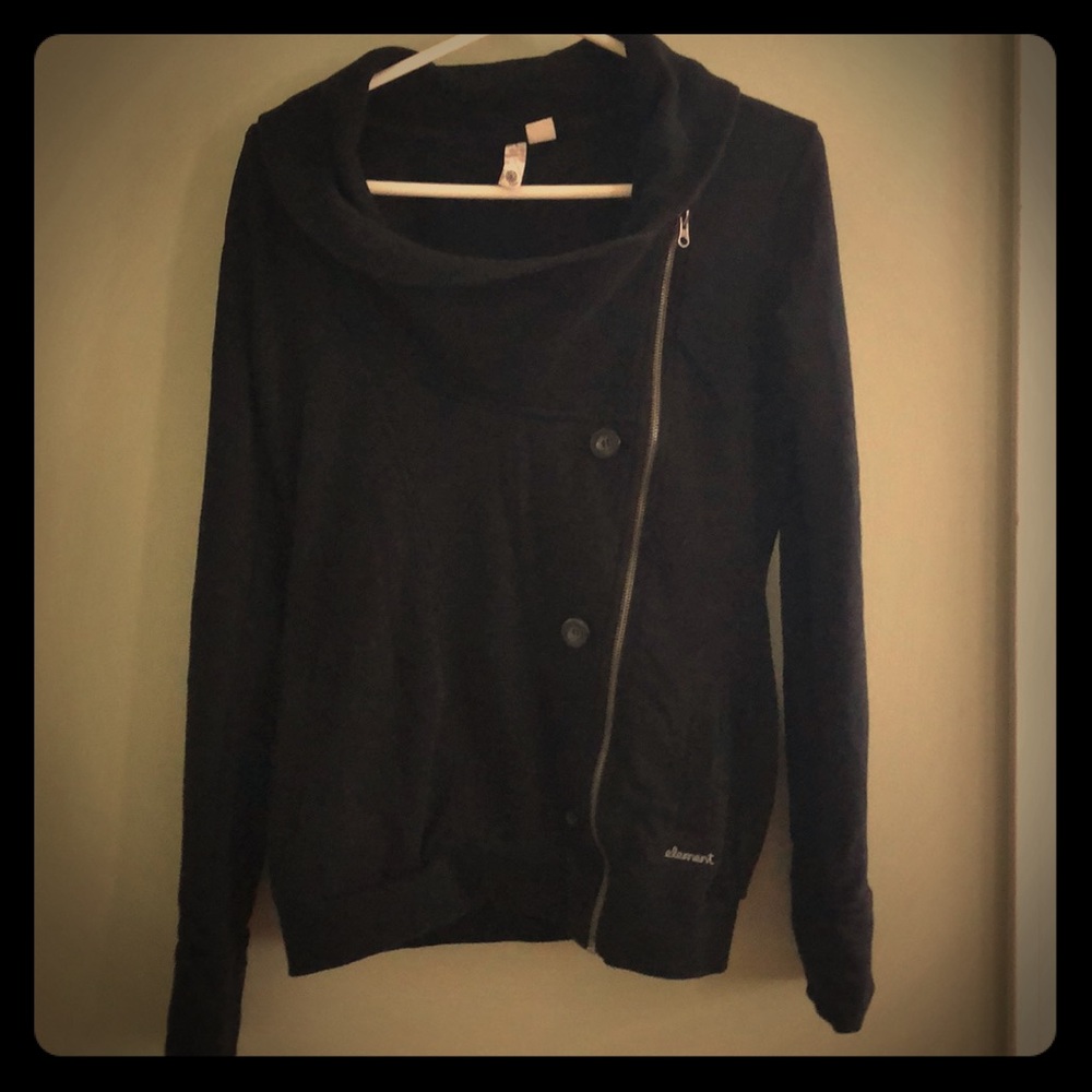 Black asymmetrical zip up jacket